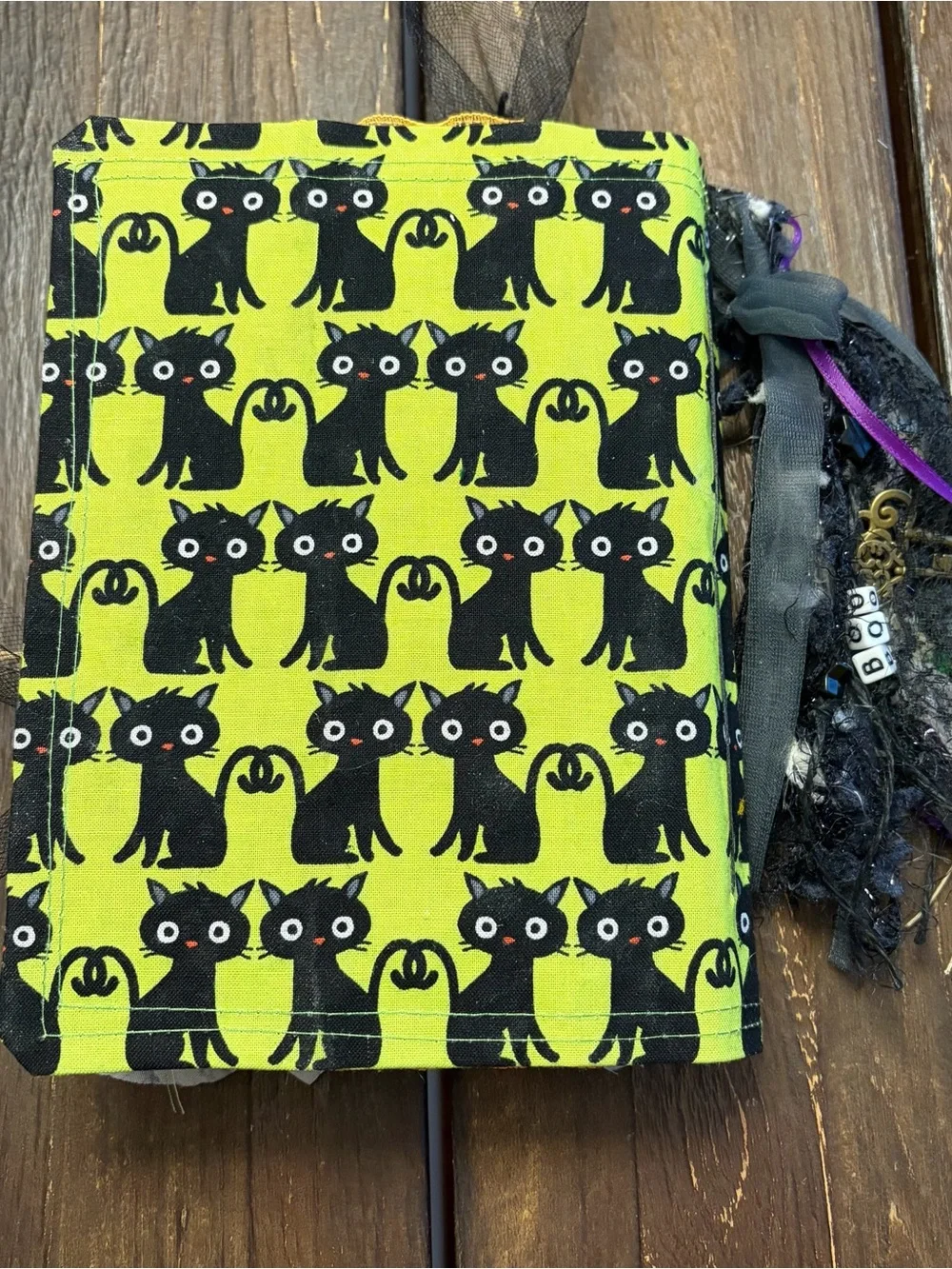 Halloween Junk Journal Black Cats Softcover 3 Signatures Decorated Handmade